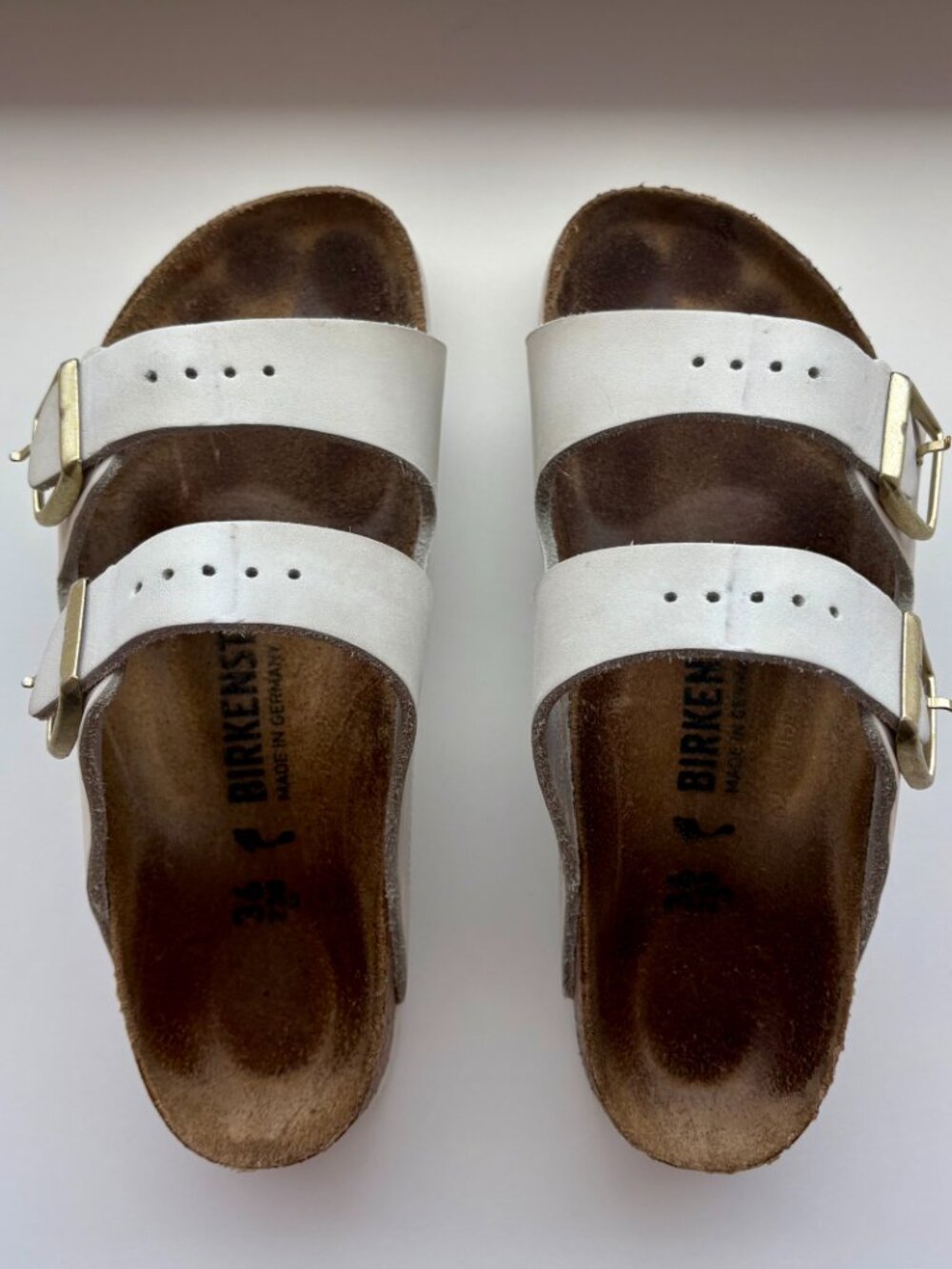 Antique White Birkenstock Arizona Sandals - Picture 4 of 7